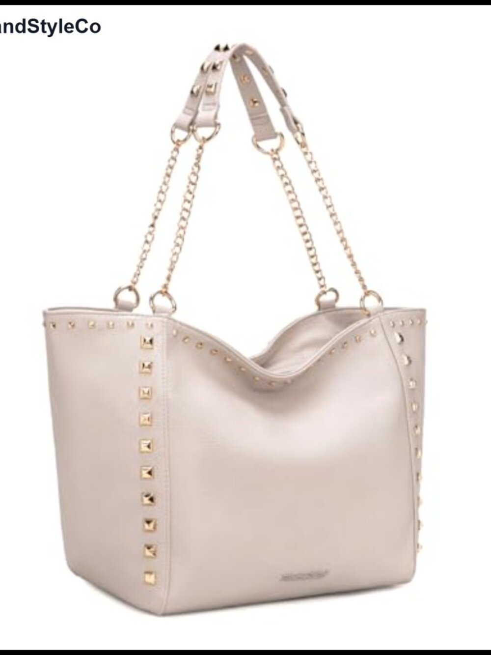 Vegan Leather Oversized Tote Bag with Chain Handle